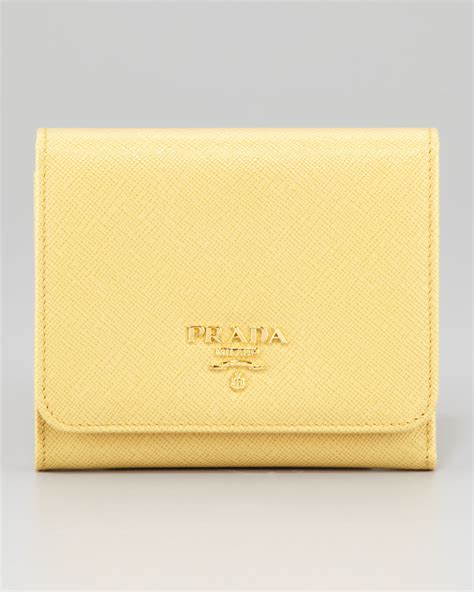 yellow wallet prada|prada wallet price list.